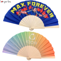 Individuell Bedruckte Faltbare Handfächer 23cm Polyester-Baumwoll-Stoff Holzfächer für Geschenke, Werbegeschenke, Event-Promotion