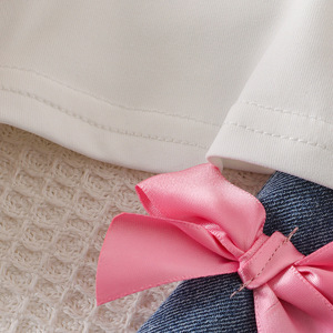 Completo 2 Pezzi per Bambine con Fiocco 3D, Maglietta a Maniche Corte e Pantaloni, Set Casual per Bambini - Product Image 4