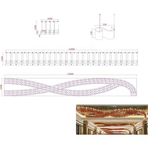 Grande lampadario artistico a spirale in <span class=keywords><strong>vetro</strong></span> Color ambra per sala banchetti e Hotel - Product Image 6