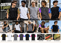 T-shirt streetwear personnalisé pour homme, manches camouflage, tee-shirt oversize, logo personnalisé, marque privée, vêtements OEM