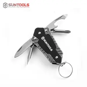 Mini customized color stainless steel multi functional self defense knife keychain