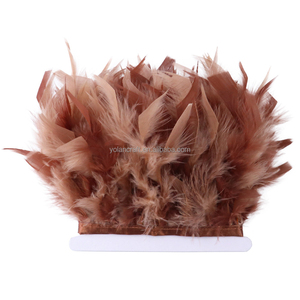 Venta al por mayor 2 yardas 10 - 5 cm doble Color pavo pluma ajuste flecos para coser falda vestido fiesta disfraz - Product Image 5