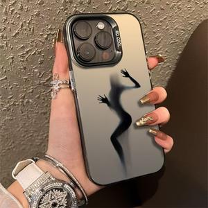 เคสฝาครอบโทรศัพท์มือถือ TPU ลายเงาพิมพ์ด้วยไฟฟ้าสไตล์ S สำหรับ iPhone x XR XS 11 12 13 14 15 16 17 PRO <span class=keywords><strong>MAX</strong></span> - Product Image 4