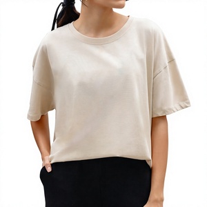 Buy Low MOQ Women's <b>T</b>-<b>shirts</b> Oversized Fashion <b>T</b>-<b>Shirts</b> Manufacturer Custom Women's Oversized Casual Cotton Tee - Product Image 1