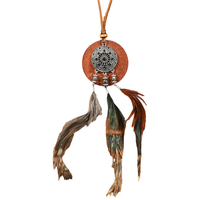 Colliers pendentifs Comiya vintage tendance western en alliage, attrape-rêves tissé à la main avec plumes, cadeaux rétro pour anniversaires et mariages