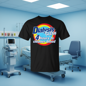 Camiseta para Diálisis Clean: 4 Horas para un Sangre Más Limpia - Ropa para Pacientes de Diálisis - Product Image 1