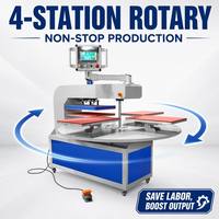 Presse à Chaud Rotative Pneumatique 38*38 40*50 40*60cm à 4 Plateaux pour T-shirts 110V 220V – Offre Spéciale