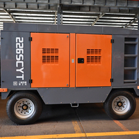 Compresseur d'air portable haute pression lubrifié au diesel 226SCYT-18-22 avec moteur pour plateformes de forage de puits d'eau minières