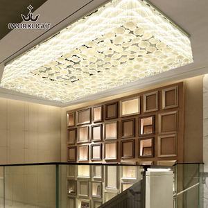 Lustre en or de luxe IWORK pour espace commercial hall d'hôtel de mariage IWORK adapté au projet personnalisé hauteur réglable - Product Image 2