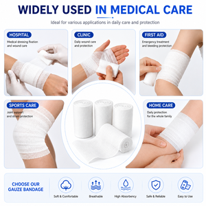 Bandage en gaze de coton et crêpe pour clinique, bandage hautement élastique pour pansement de traumatismes mineurs en ambulatoire, spécification clinique personnalisée - Product Image 6