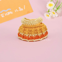 Robe de poupée en tricot color block, tenue douce en tricot pour poupée en peluche de 10-15 cm, accessoires de déguisement, vente en gros