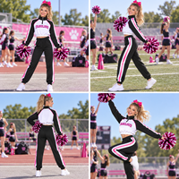 Ensemble de survêtement personnalisé pour cheerleading, enfants, jeunes, adultes, unisexe, pull à fermeture éclair, pantalon de jogging, survêtement d'équipe