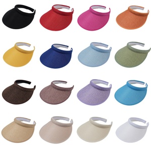 Casquettes pare-soleil personnalisées pour femmes, visière de golf avec clip, chapeaux tendance en faux lin à large bord, protection UV, pêche, quotidien, extérieur - Product Image 6