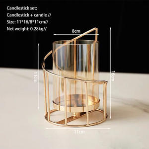 Wohndekor Europäischer Kerzenständer Luxuriöser Stil Glas-Kerzenhalter Heim- und Büromöbel Zubehör Dekoration Ornament - Product Image 6