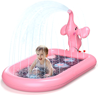 Spritzpools für Kleinkinder 1-3 Jahre Rosa Elefanten-Spielmatte für Kinder Outdoor-Spielmatte für Babys Aufblasbarer Sprinkler-Pool