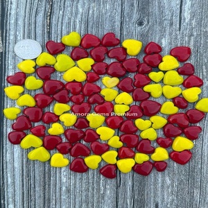 Premium amarillo rojo Rosarita corazón piedras preciosas pares piedras sueltas para joyería hacer pendientes colgante collar anillo artesanía a granel - Product Image 1