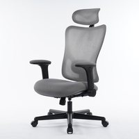 Chaise de bureau ergonomique moderne personnalisable avec design élévateur, hauteur réglable, structure en plastique, pivotante en aluminium, pour bureau à domicile et chambre