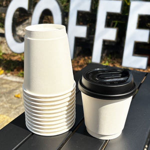 Gobelets en papier jetables personnalisés pour café, gobelets en papier kraft double couche, écologiques, gobelets à emporter avec couvercles pour les cafés - Product Image 4