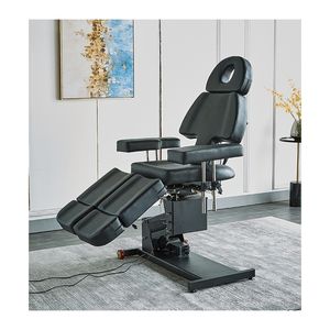 Camilla de Masaje Multifuncional con Base Eléctrica Ajustable de Cuero Negro, Estilo Moderno, Gravedad Cero, Vibración y Función de Spa - Product Image 6