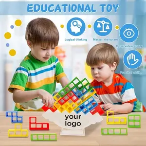 48pcs Challenging Stacking Toys Russian Building Blocks Tower Stacking Blocks Balance Game Building Blocks Building Games