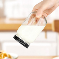 Pot en verre Mason personnalisé de 470 ml, 480 ml, 16 oz, récipient alimentaire en verre avec couvercle Mason à ouverture normale de 70 mm