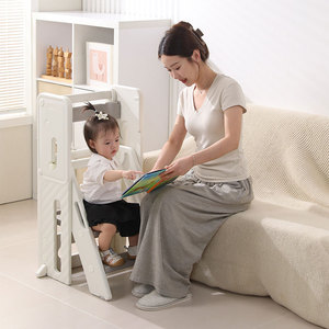 Escabeau pliant et réglable en plastique moderne pour tout-petits, convertible Montessori, pour cuisine, hôpital, école - Product Image 6