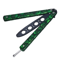 Couteau papillon d'entraînement portable CSGO Balisong, couteau papillon transformable en acier allié, couteaux pliables pour l'entraînement, jeux de plein air