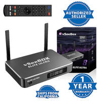 Boîtier multimédia intelligent vSeeBox Elite Ultra 8 2026 + télécommande rétroéclairée, visionnement à 4 voies, DVR NEUF
