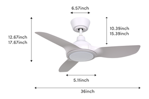 Modern Style Ventilation <b>Fan</b> 36 Inch 3 ABS Blades Motor <b>Ceiling</b> With Light and <b>Remote</b> <b>Control</b> for Hotel Use <b>Ceiling</b> <b>Fan</b> for Buil - Product Image 3