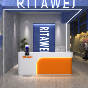 Modern Luxury <strong>pink</strong> <strong>Beauty</strong> <strong>Salon</strong> Spa Wooden Reception Desk Gold Stainless Steel Frame Front Desk Reception Counter - Product Image 3