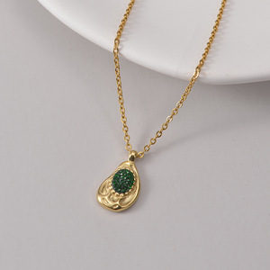 Collar de mujer de cadena chapada en oro de 14 quilates con cuentas de <span class=keywords><strong>turquesa</strong></span> lazurita colgante irregular de joyería de piedra natural Bohemia - Product Image 5