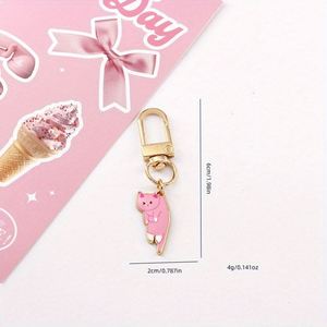 Wholesale Cute UV Cartoon <b>Anime</b> Cat Enamel Charms Kawaii Alloy Kitten Mobile Phone Lanyard <b>Keychain</b> Bag Pendant Accessories - Product Image 3