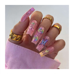 Venta al por mayor de fábrica de suministro de ataúd largo especial dibujos animados arte <span class=keywords><strong>uñas</strong></span> postizas de larga duración impermeable fortalecimiento prensa en <span class=keywords><strong>las</strong></span> <span class=keywords><strong>uñas</strong></span> - Product Image 4