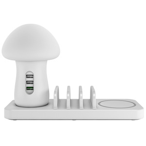Lámpara LED con Forma de Hongo, Base de Carga USB Múltiple Qc3.0, Carga Rápida Inalámbrica para Teléfono y Tableta - Product Image 4