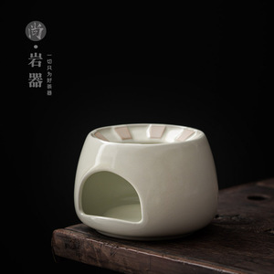 Juego de mini estufa de cerámica con calentamiento por vela, porcelana redonda resistente al calor para uso doméstico, accesorios para té Kung Fu - Product Image 2