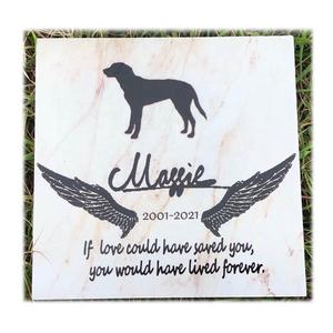 Personalizzato Inciso Ardesia Piatto Della Resina di Pietra Del Cuore Pet Memoriale Grave Marcatore Placca - Product Image 3