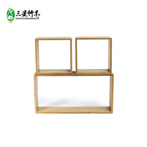 Bamboo wall-mounted storage rack, decorative wall organizer, <b>TV</b> wall mount, household wholesale. - Product Image 4
