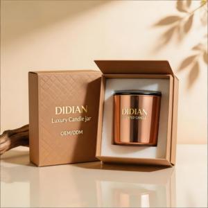 Vente en gros directe usine : Grands récipients à bougies irisés de 8oz, 10oz, 12oz, pots à bougies de luxe vides roses uniques avec boîte cadeau - Product Image 2