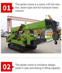 Heavy Duty Mini Spider Crawler Crane Elevator Hoist Glass Curtain Wall Lift Telescopic 8T Small Spider Crane