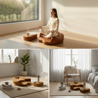 Futon tissé de style japonais, tapis tatami multifonctionnel, coussin de sol pour baie vitrée, coussin de soutien dorsal