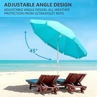 Parasol de plage et de terrasse pliable avec logo personnalisé, robuste, avec ancre de sable, promotionnel pour l'extérieur