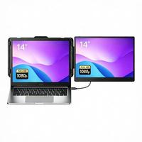 Nouveau lancement S1 Moniteur portable IPS 14 pouces 1080P FHD, protection des yeux, extension d'écran double pour ordinateur portable, Plug-and-Play pour ordinateurs portables de 13 à 17,3 pouces