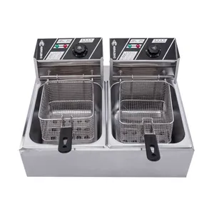 Commercial Fry with 6L Double Tank Electric Deep Fryer Chips Machine