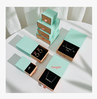 Boîte en papier noir de luxe avec logo personnalisé, tiroir coulissant pour collier, boucles d'oreilles, bracelet, bague, emballage cadeau personnalisé, boîte à bijoux