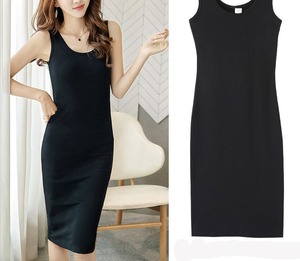 Abito estivo midi casual in chiffon senza maniche WY91706 per donne taglie forti, ragazze formose e studentesse, modello naturale con parte anteriore a vista - Product Image 4
