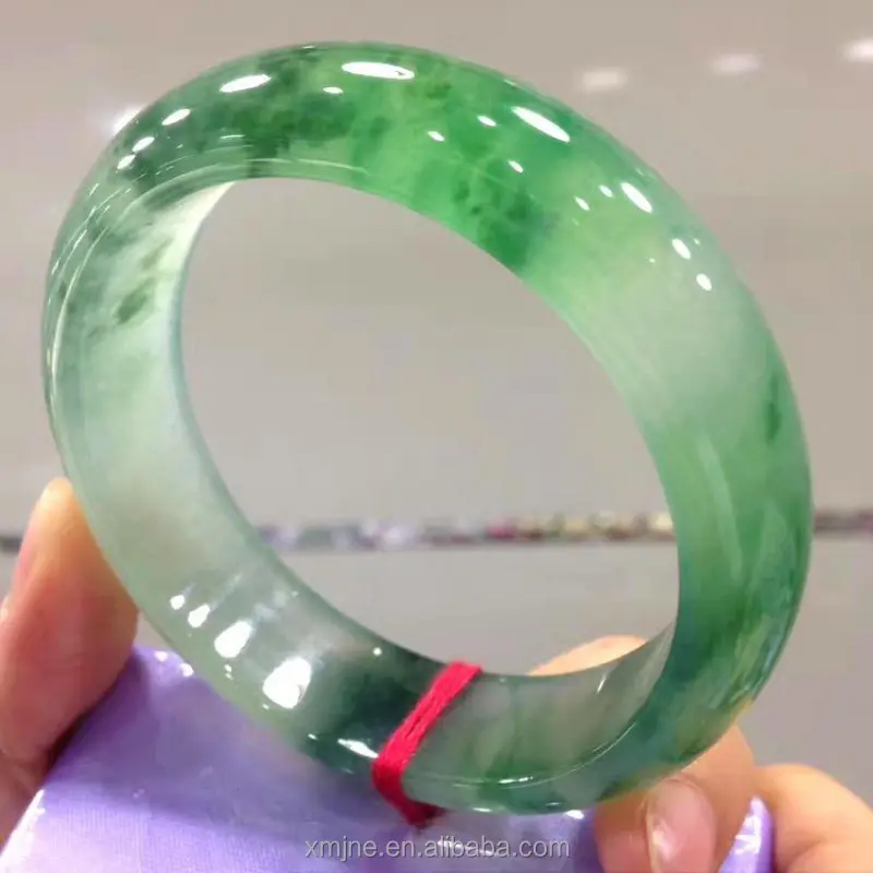 Eis Art von Sun Green Round Strip Imitation Jade Armband Ein Waren Laokeng Myanmar Spicy Green Floating Flower Jade Armband