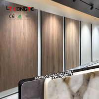 Panneau mural WPC en fibre de bambou et placage de bois, design multi-couleurs bois, feuille de cristal de carbone décorative pour intérieur