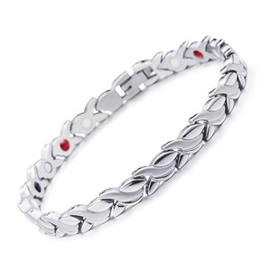 Bracelet à maillons tendance en alliage de zinc magnétique unisexe, bijou cadeau, design vague, poisson rouge, épi de blé - Product Image 5