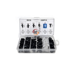 Lot de 100 clips universels en nylon <span class=keywords><strong>pour</strong></span> panneaux de porte et garnitures de roues HE26 <span class=keywords><strong>pour</strong></span> le marché intérieur et l'exportation - Product Image 1