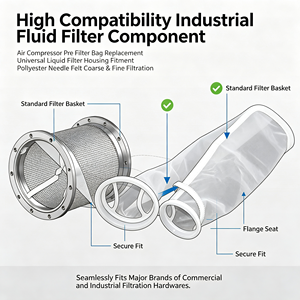 Nouvelles chaussettes filtrantes industrielles en fibres synthétiques 1, 5, 10 microns haute efficacité pour compresseur <span class=keywords><strong>d</strong></span>'<span class=keywords><strong>air</strong></span>, en polyester PP soudé - Product Image 5